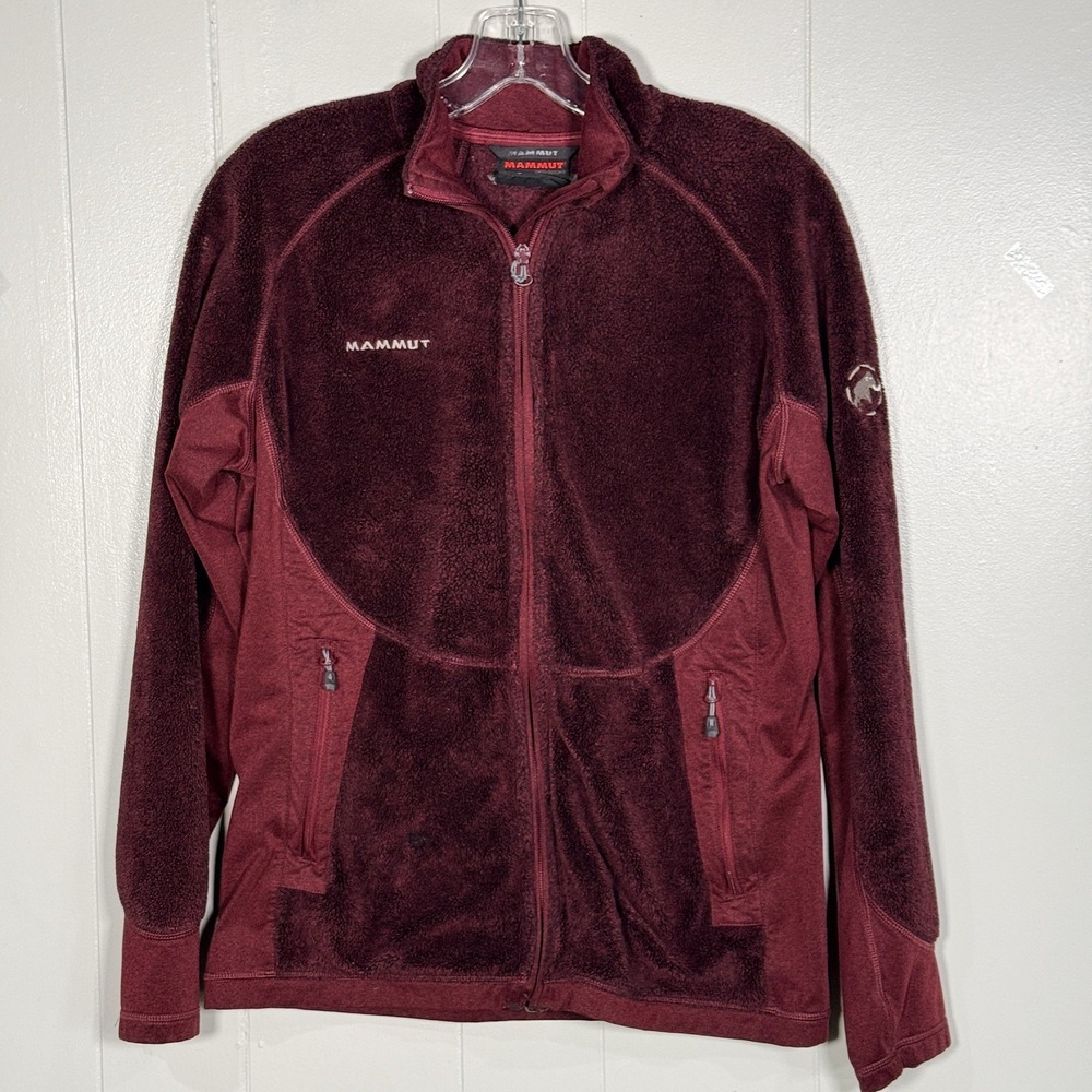 Mammut Women's Polartec Thermal Pro Fleece Jacket M Burgundy Hiking Full Zip